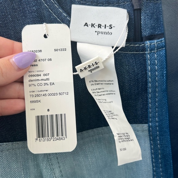 New with tags Akris Punto denim multi dress size 8 - Picture 8 of 9